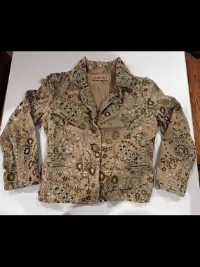 JOHNNY WAS EMBROIDERED BLAZER JACKET 100% COTTON Sz Medium